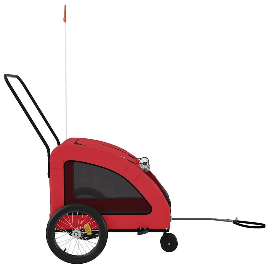 Remorque de vélo pour animaux de compagnie rouge - 6
