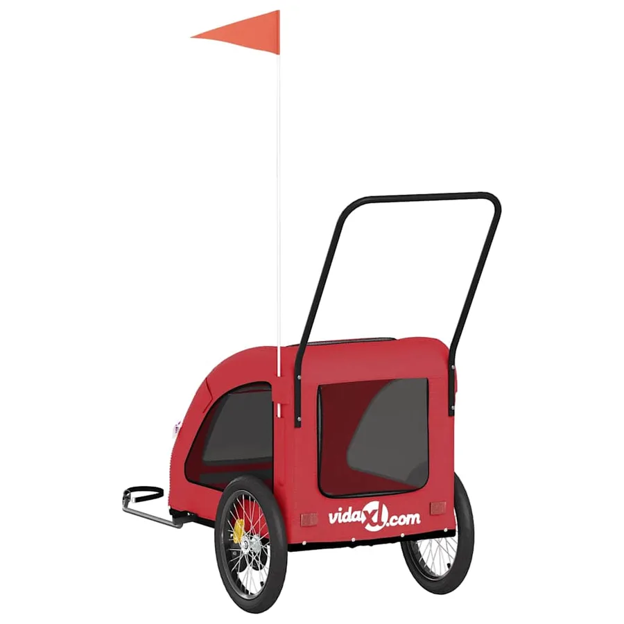 Remorque de vélo pour animaux de compagnie rouge - 8