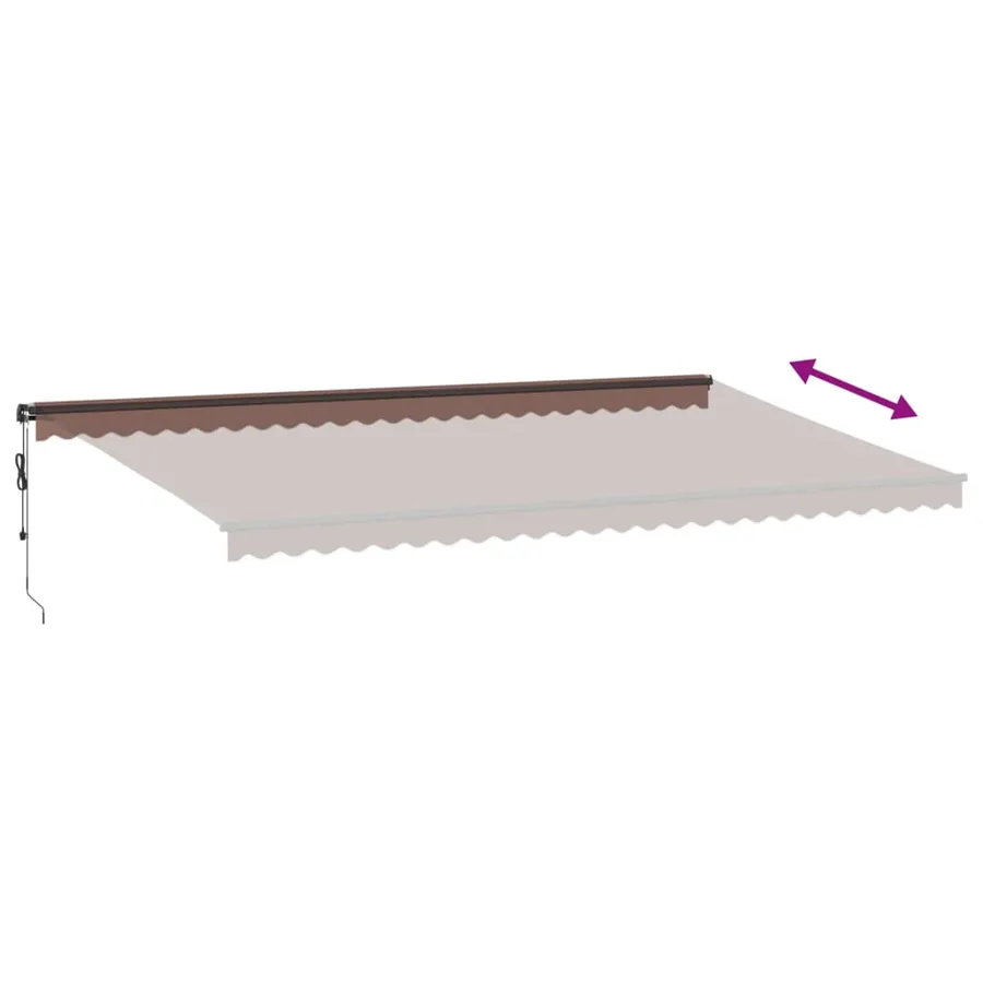 Auvent rétractable automatique avec LED marron 600x350 cm - 11