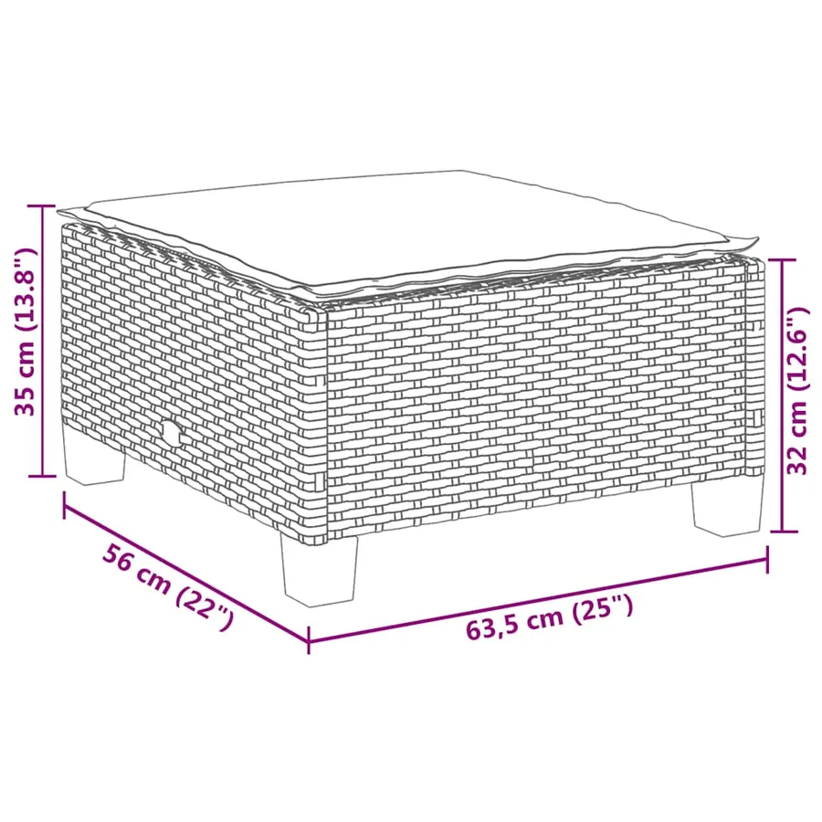 Salon de jardin 6 pcs avec coussins noir résine tressée - 12