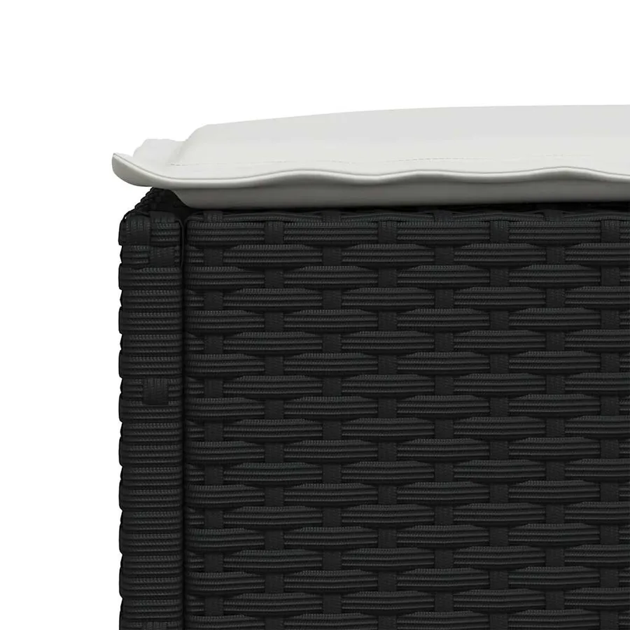 Salon de jardin 6 pcs avec coussins noir résine tressée - 7