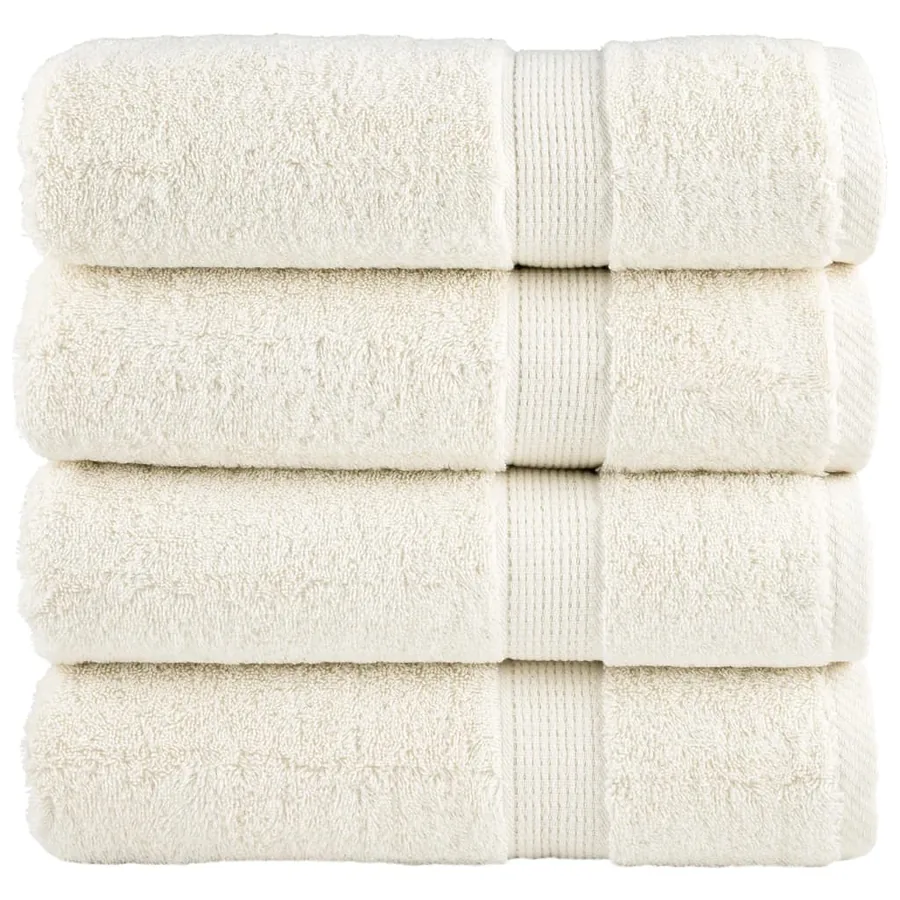 Serviettes de douche de qualité supérieure SOLUND 4 pcs crème