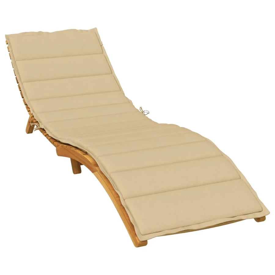 Coussin de chaise longue beige mélangé 200x70x4 cm tissu