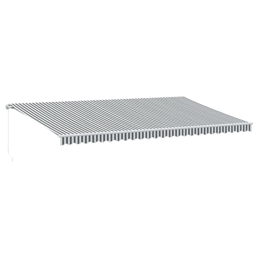 Auvent manuel rétractable avec LED anthracite blanc 600x350 cm - 2