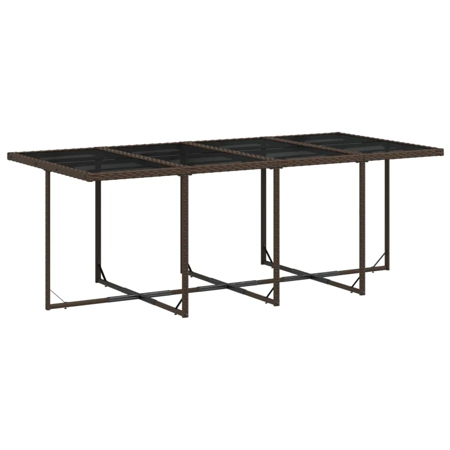 Ensemble à manger de jardin et coussins 9 pcs marron poly rotin - 4