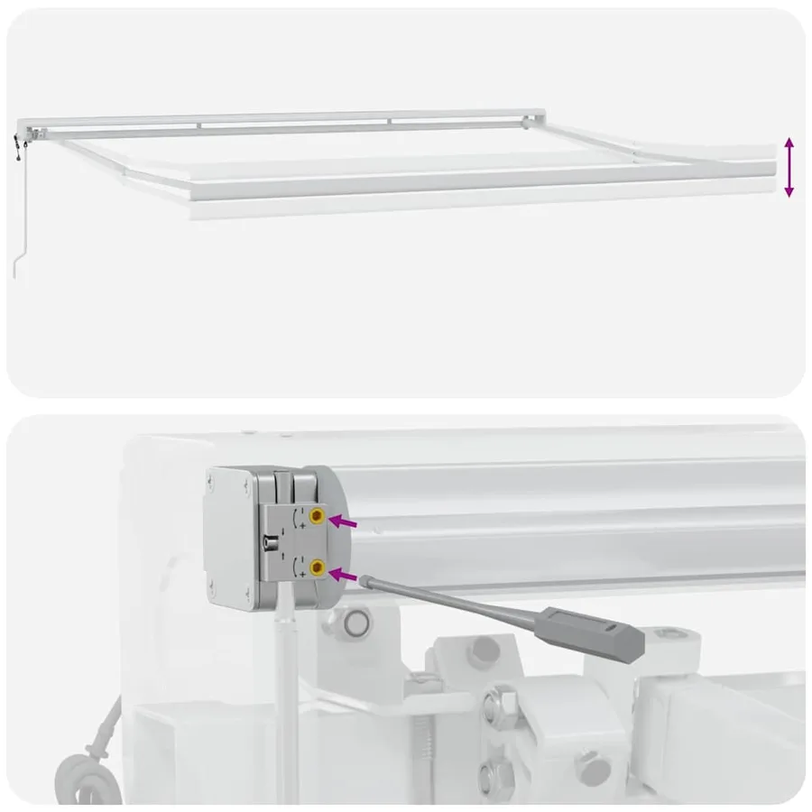 Auvent rétractable anthracite et blanc 4,5x3 m tissu/aluminium - 13