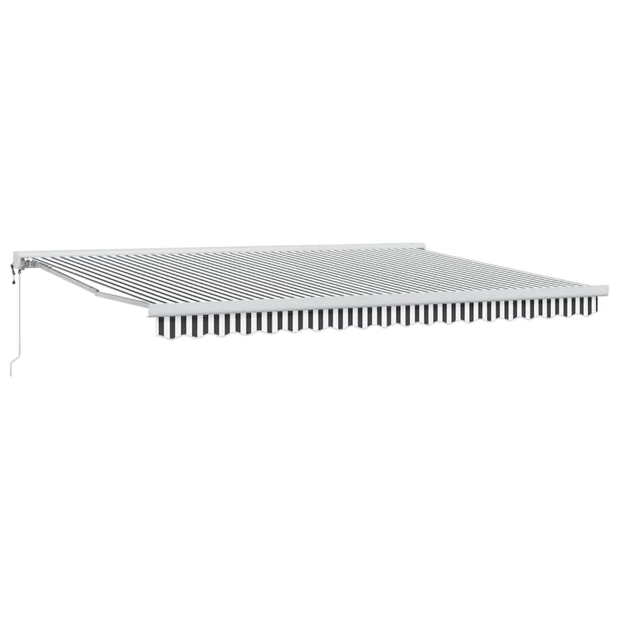 Auvent rétractable anthracite et blanc 4,5x3 m tissu/aluminium - 2