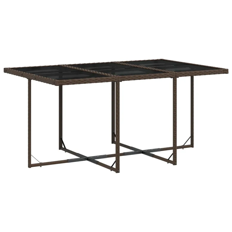Ensemble à manger de jardin et coussins 7 pcs marron rotin - 5