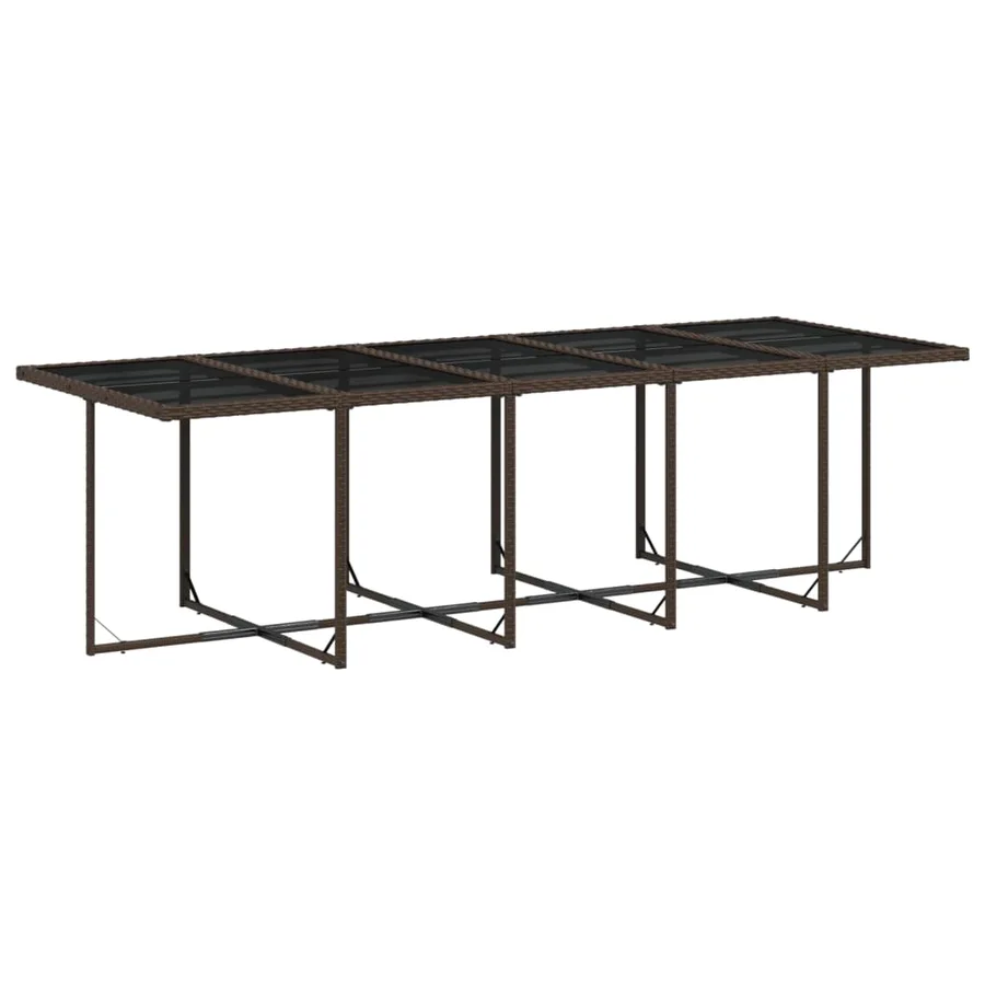 Ensemble à manger de jardin et coussins 11 pcs marron rotin - 5