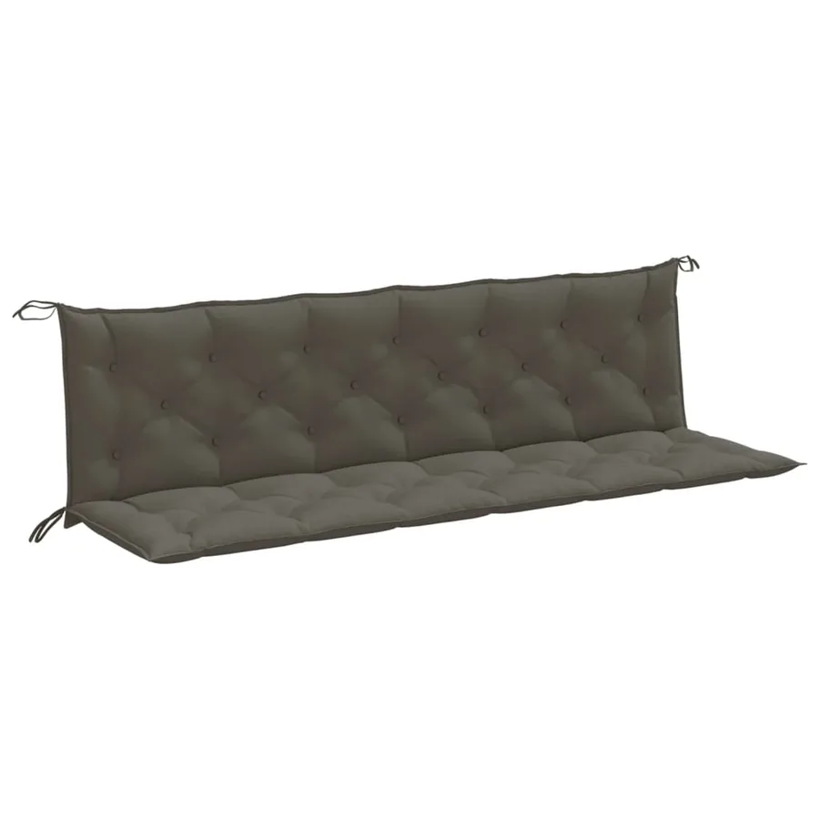 Coussins de banc de jardin lot de 2 gris foncé mélangé tissu - 2