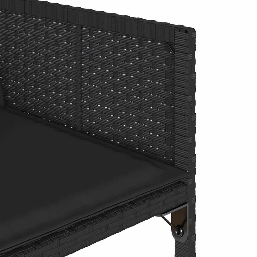 Ensemble à manger de jardin coussins 5pcs Noir Résine tressée - 6