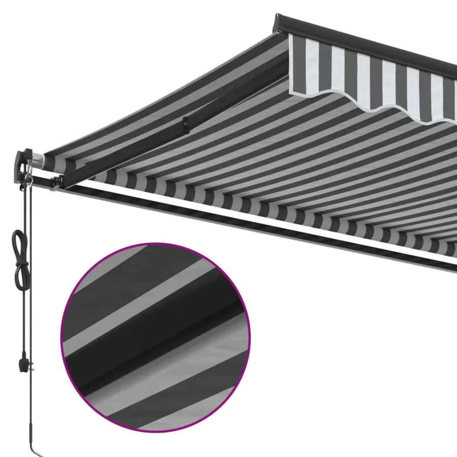 Auvent rétractable automatique anthracite et blanc 500x350 cm - 8