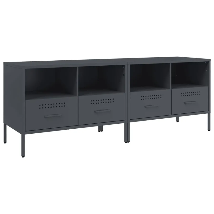Meubles TV 2 pcs anthracite 68x39x50,5 cm acier - 2