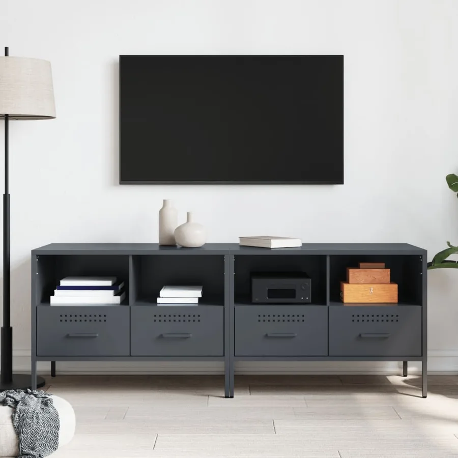 Meubles TV 2 pcs anthracite 68x39x50,5 cm acier - 3