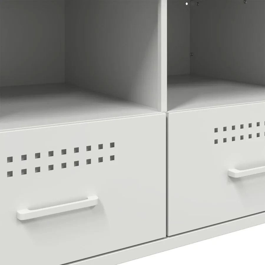 Meubles TV 2 pcs blanc 68x39x50,5 cm acier - 12
