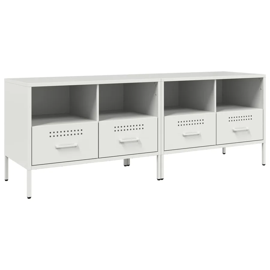 Meubles TV 2 pcs blanc 68x39x50,5 cm acier - 2