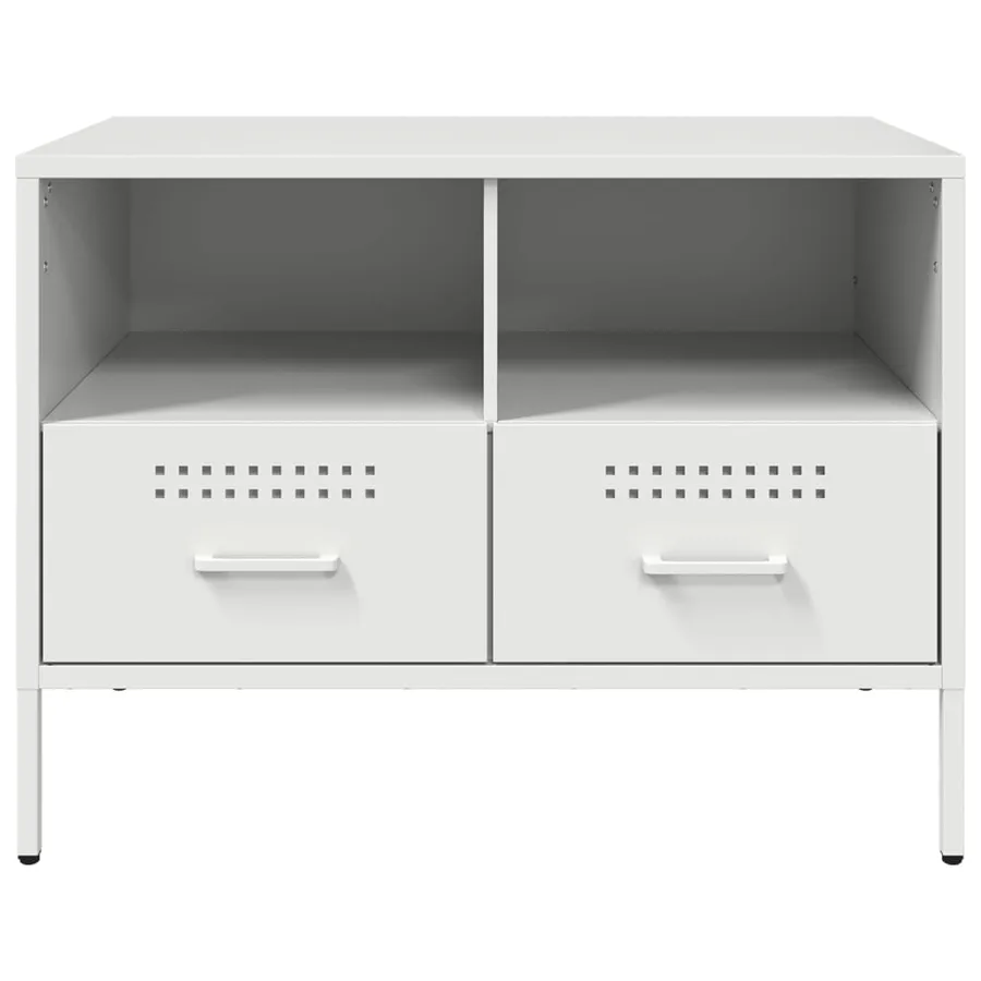 Meubles TV 2 pcs blanc 68x39x50,5 cm acier - 7