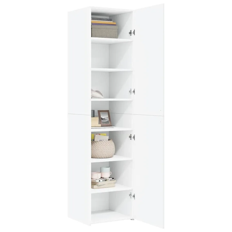 Buffet haut blanc 45x42,5x185 cm bois d'ingénierie - 7