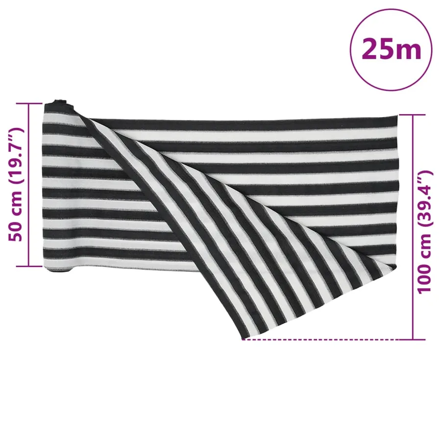 Filet brise-vue anthracite et blanc 1x25 m PEHD 75 g/m² - 8