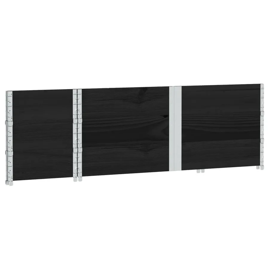 Jardinière noir 150x50 cm bois massif de pin - 6