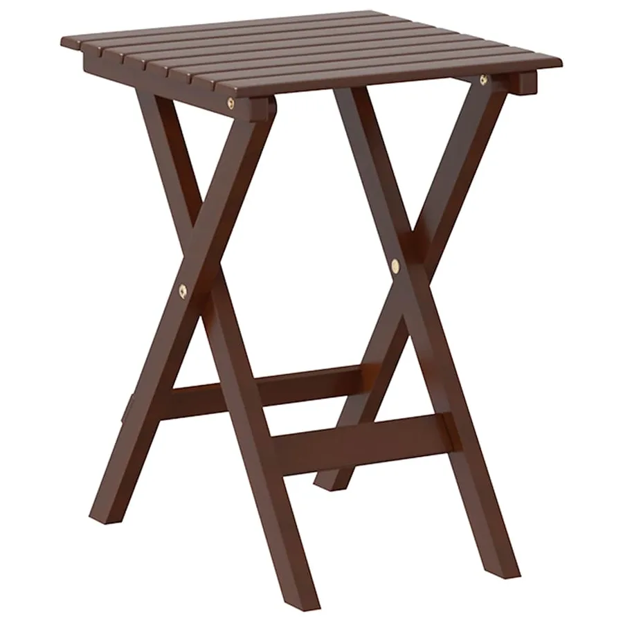Table d’appoint pliable marron bois de peuplier massif - 2