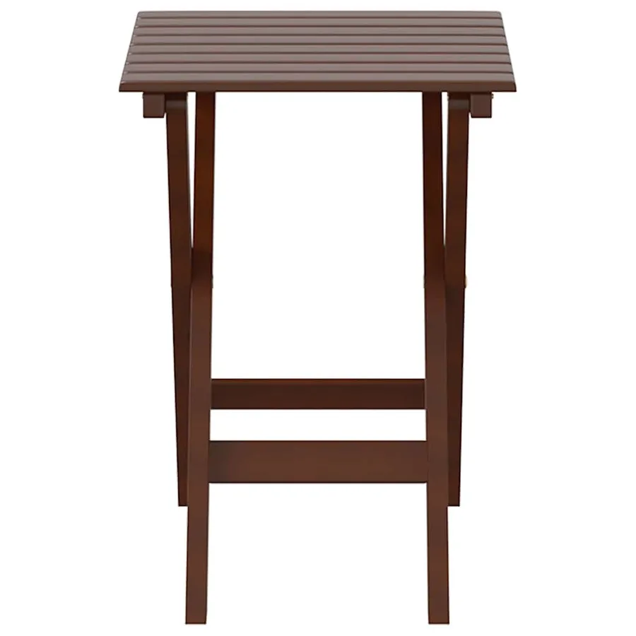 Table d’appoint pliable marron bois de peuplier massif - 4