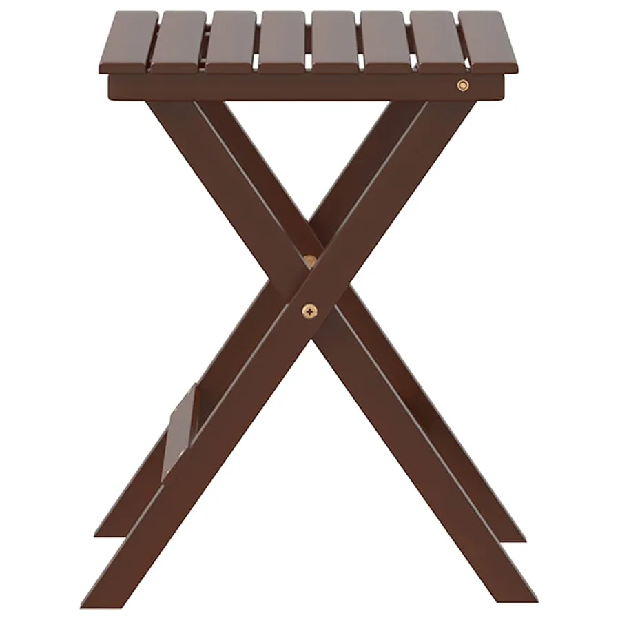 Table d’appoint pliable marron bois de peuplier massif - 5