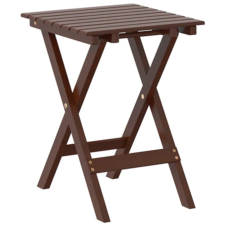 Table d’appoint pliable marron bois de peuplier massif - 6