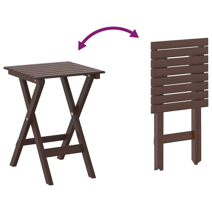 Table d’appoint pliable marron bois de peuplier massif - 8