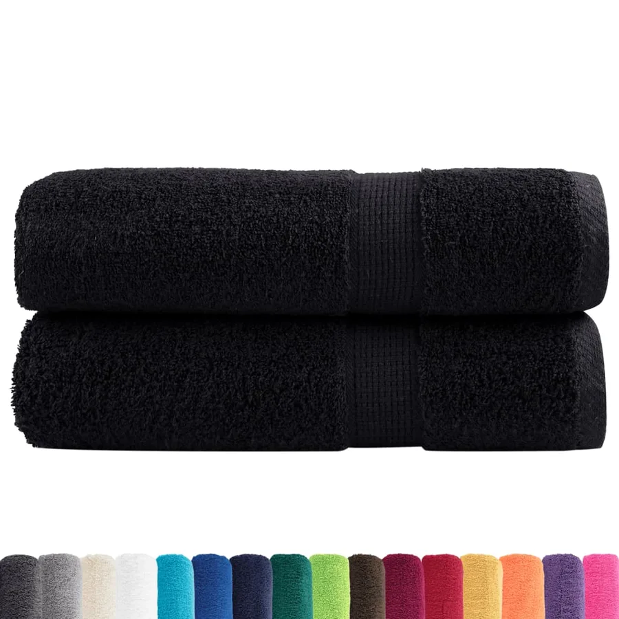 Serviettes de douche de qualité supérieure SOLUND 2 pcs noir - 2