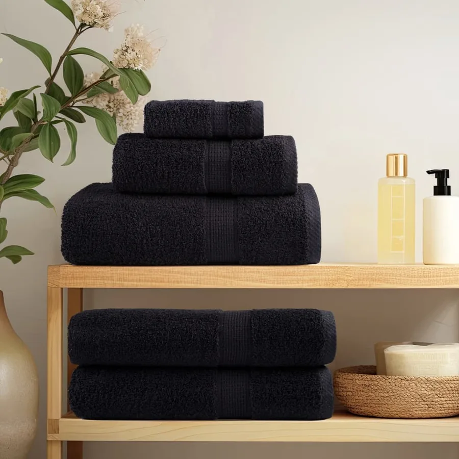 Serviettes de douche de qualité supérieure SOLUND 2 pcs noir - 3