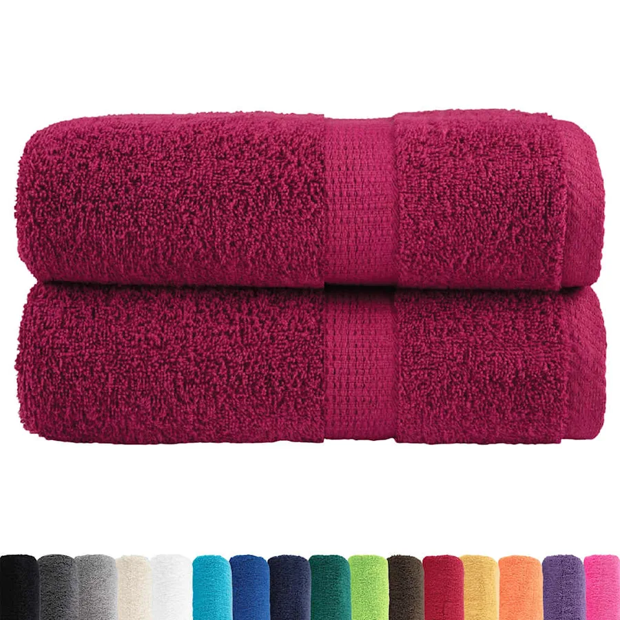 Serviettes de toilette premium SOLUND 2 pièces Bordeaux 30 x 30 cm 600 g/m² - 2