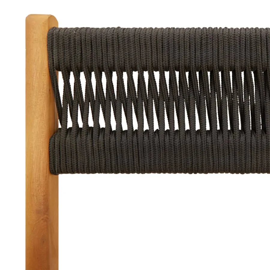 Chaises de jardin pliantes lot de 6 noir bois d'acacia massif - 9