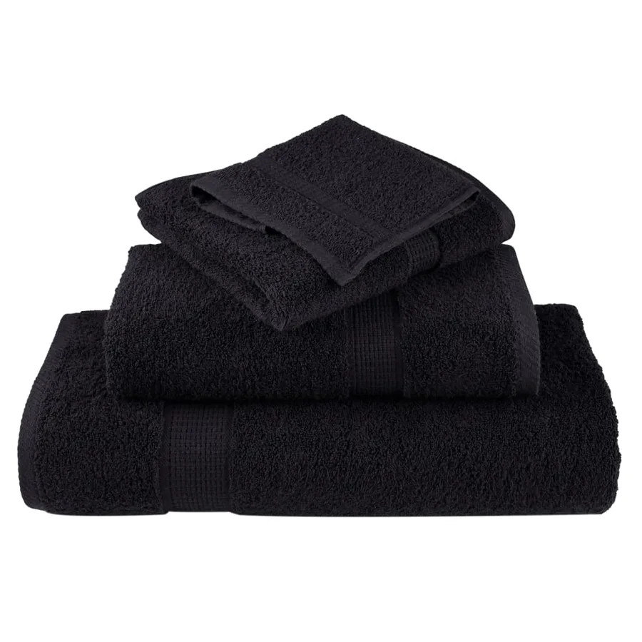 Serviettes de toilette Premium SOLUND 10 pièces Noir 30 x 30 cm 600 g/m² - 4