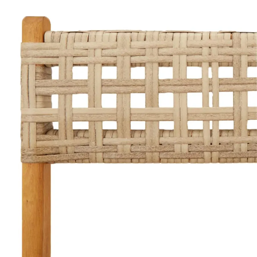 Ensemble de bistro 3 pcs beige résine tressée et bois massif - 10