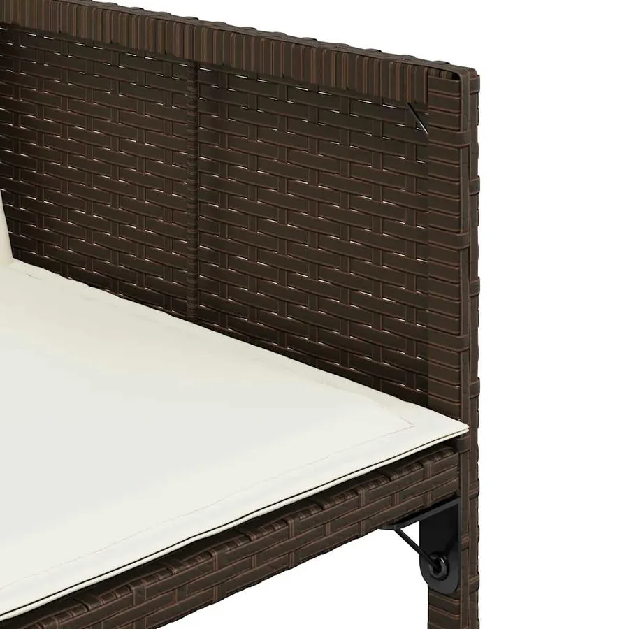 Ensemble à manger de jardin et coussins 9 pcs marron poly rotin - 5