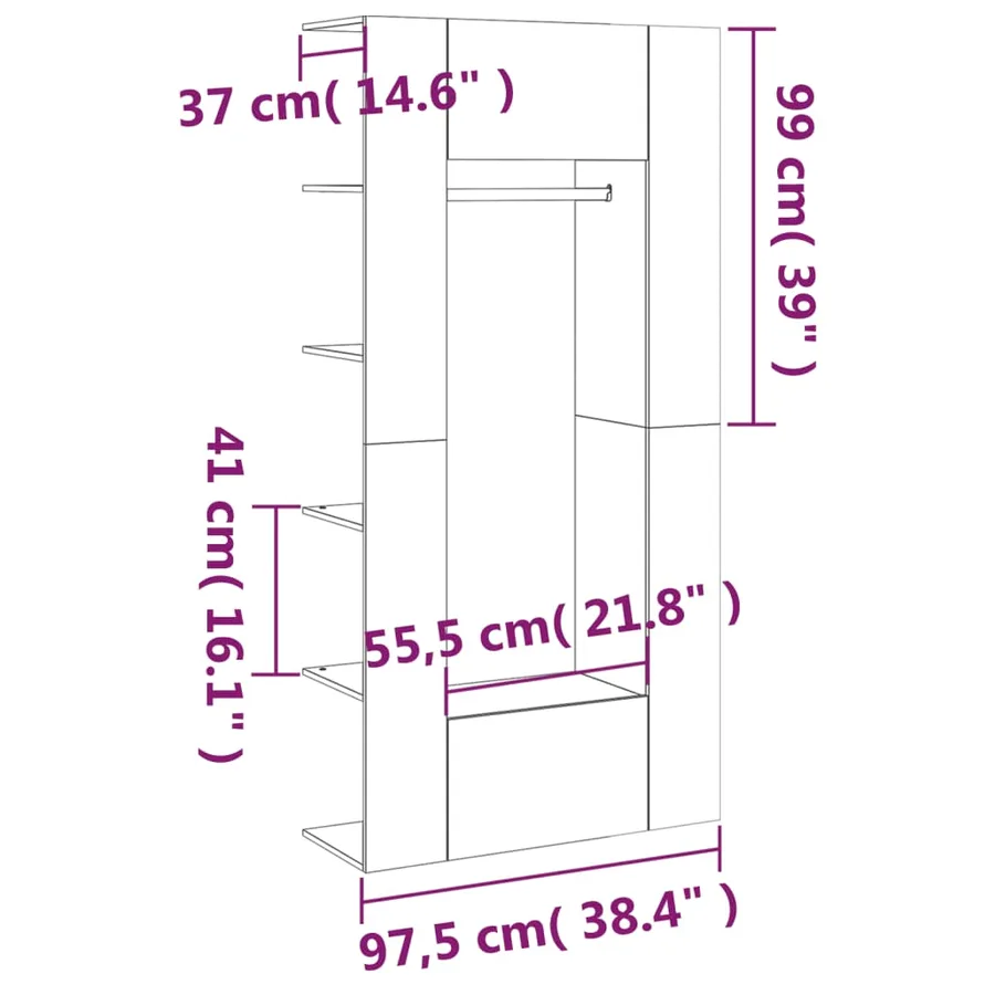 Armoires de couloir 2 pcs gris béton bois d'ingénierie - 11