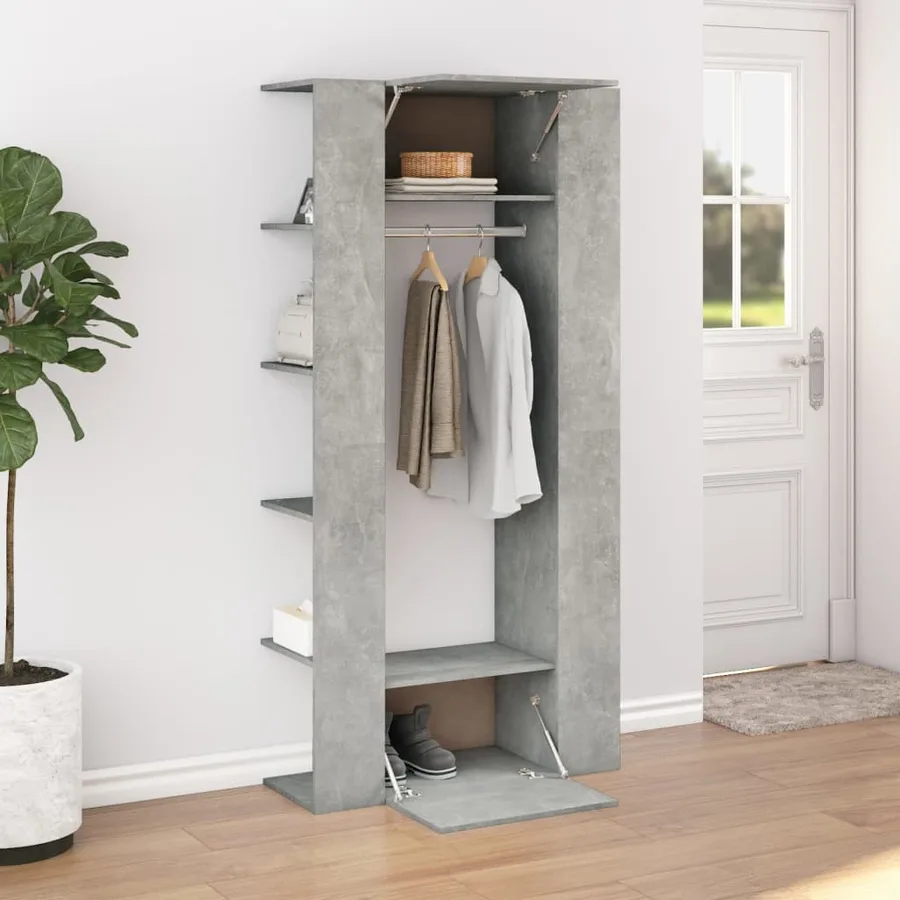 Armoires de couloir 2 pcs gris béton bois d'ingénierie - 3
