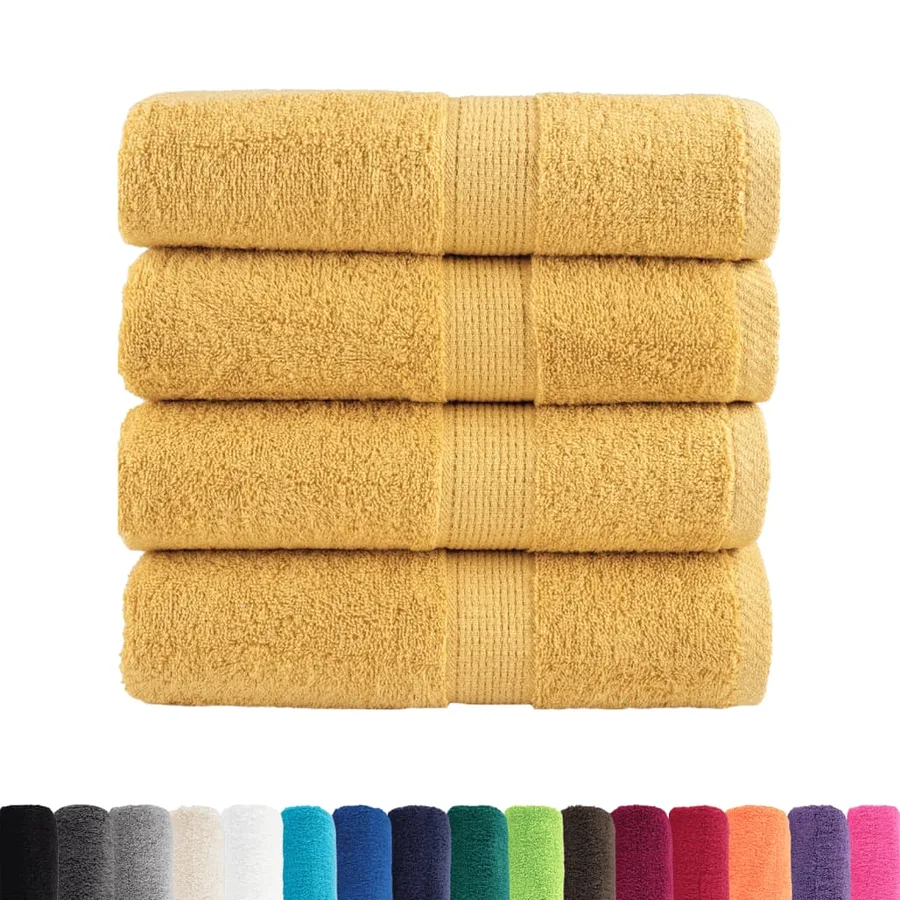 Serviettes de toilette premium SOLUND 4 pièces Or 30 x 30 cm 600 g/m² - 2