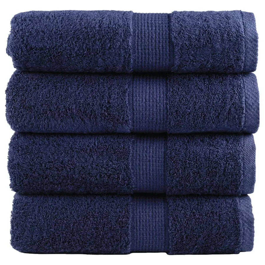 Serviettes d'invité de qualité sup. SOLUND 4 pcs bleu marine