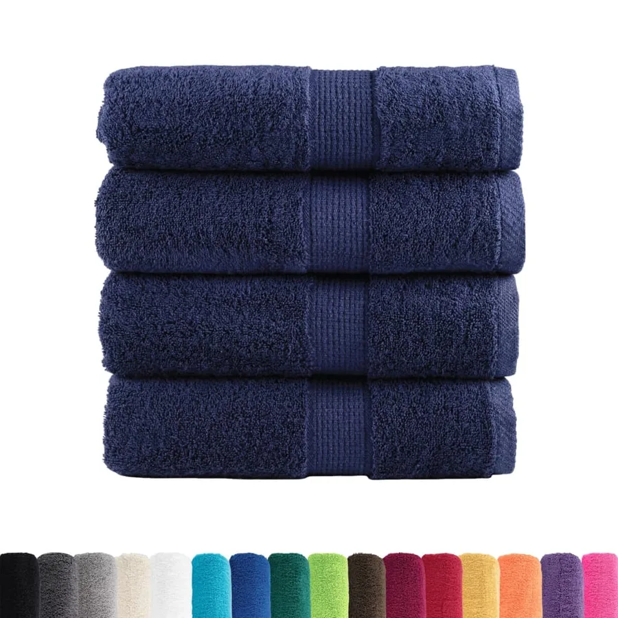 Serviettes d'invité de qualité sup. SOLUND 4 pcs bleu marine - 2