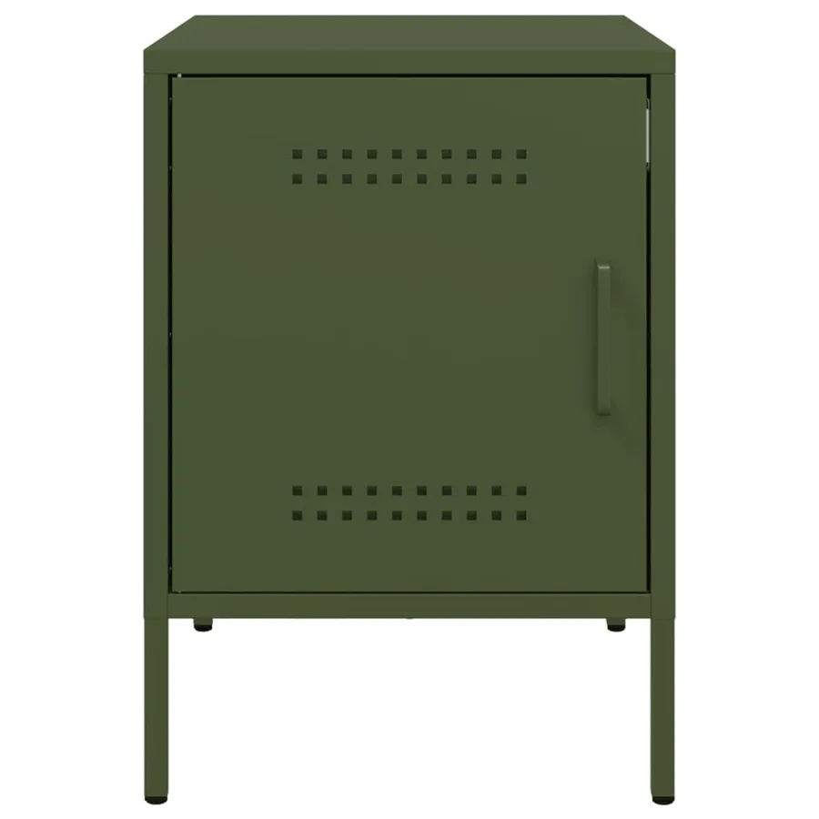 Tables de chevet 2 pcs vert olive 36x39x50,5 cm acier - 6