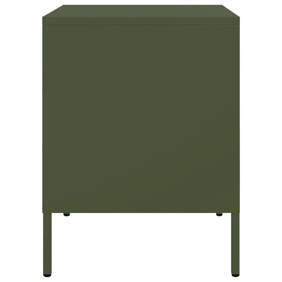 Tables de chevet 2 pcs vert olive 36x39x50,5 cm acier - 7