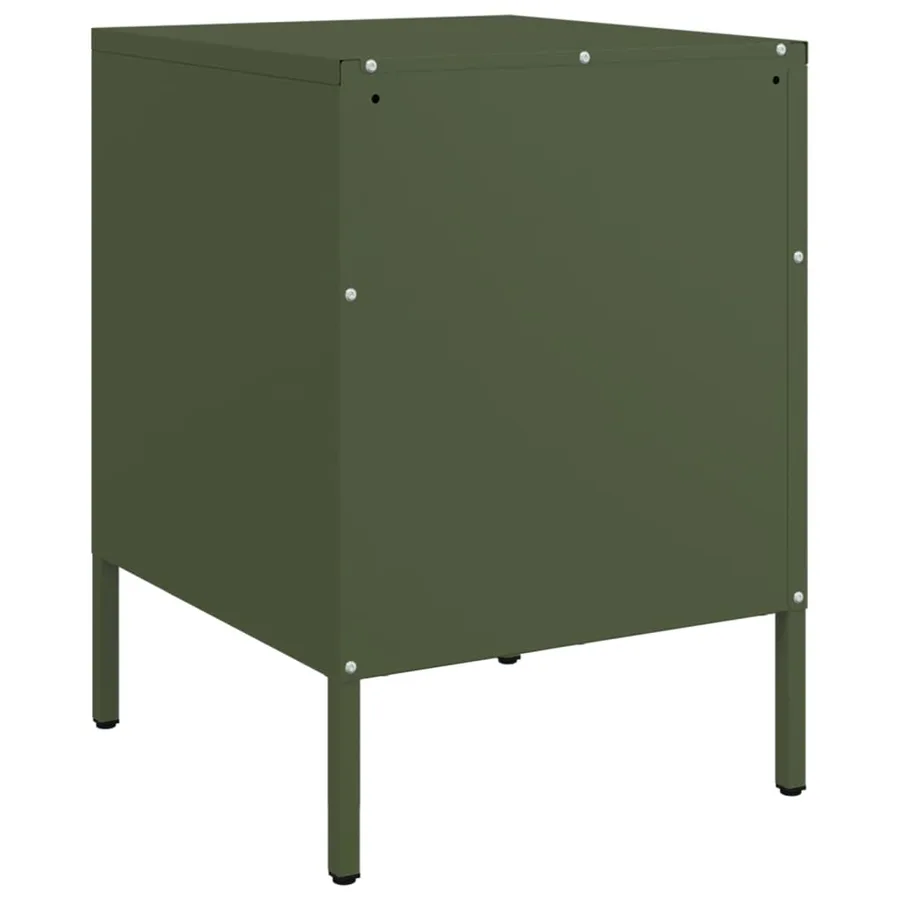 Tables de chevet 2 pcs vert olive 36x39x50,5 cm acier - 8