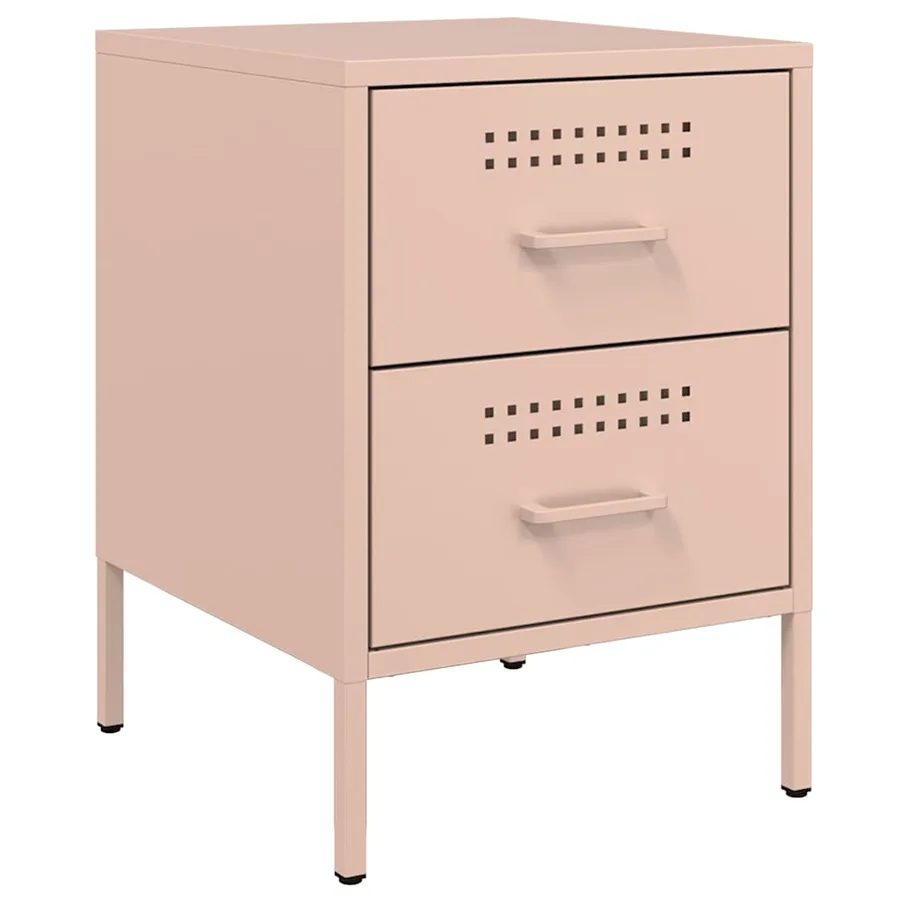Tables de chevet 2 pcs rose 36x39x50,5 cm acier - 5