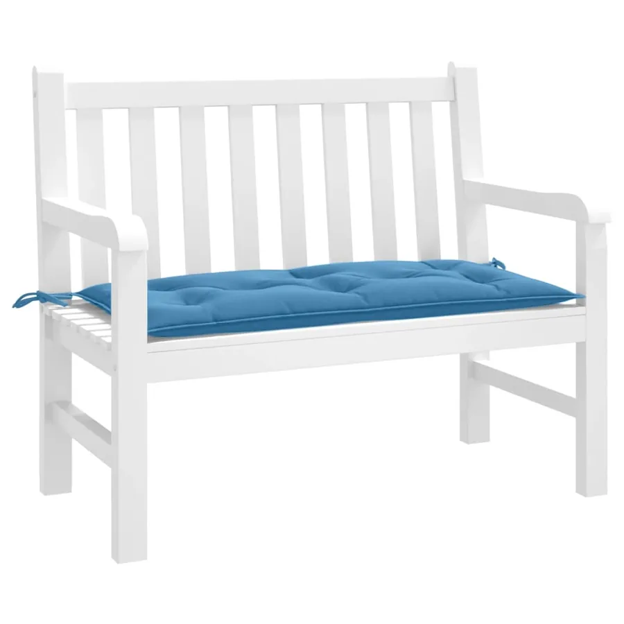 Coussin de banc de jardin bleu mélangé 100x50x7 cm tissu
