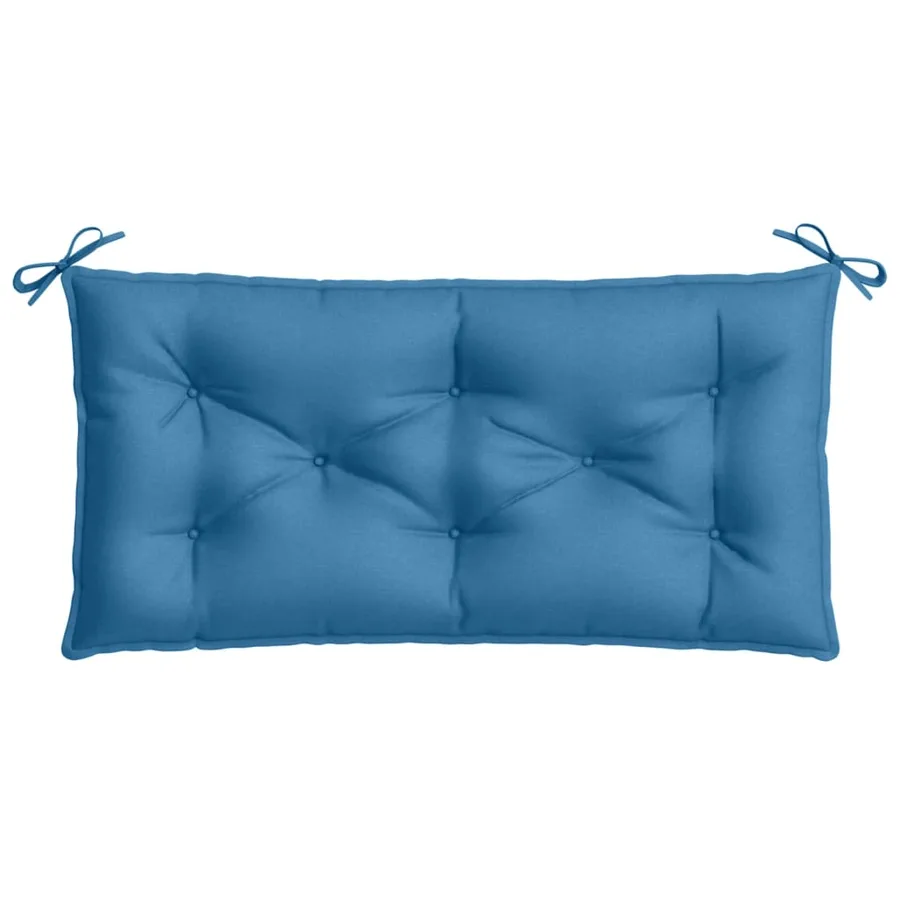 Coussin de banc de jardin bleu mélangé 100x50x7 cm tissu - 4