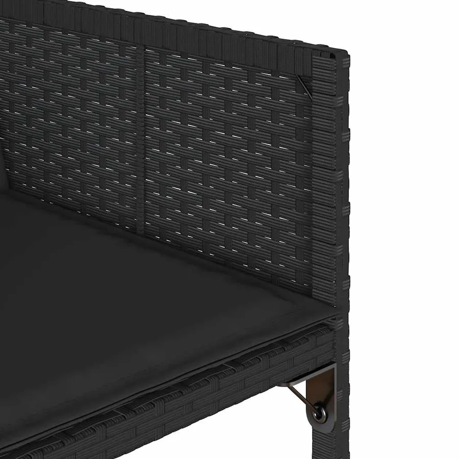 Ensemble à manger de jardin 15 pcs coussins noir résine tressée - 6