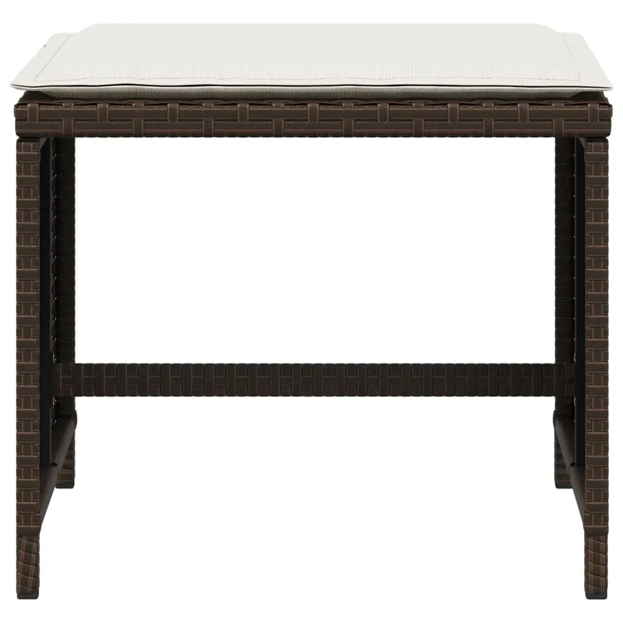 Tabourets de jardin avec coussins 4pcs marron 40x40x35 cm rotin - 5