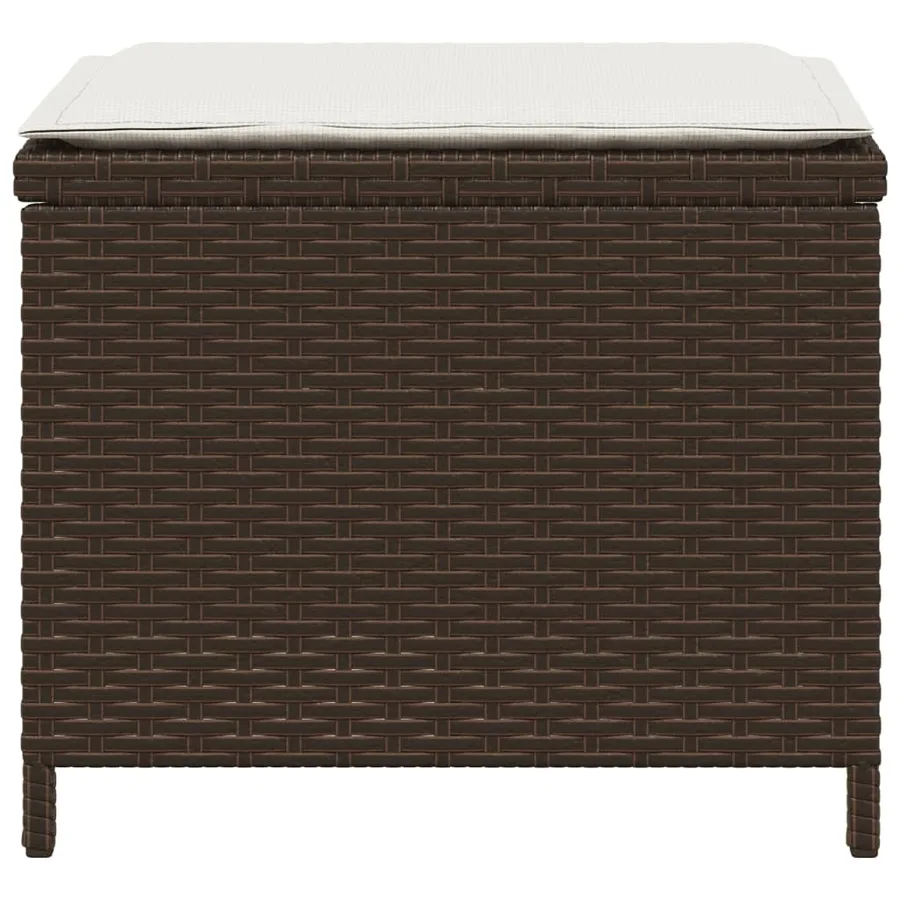 Tabourets de jardin avec coussins 4pcs marron 40x40x35 cm rotin - 6